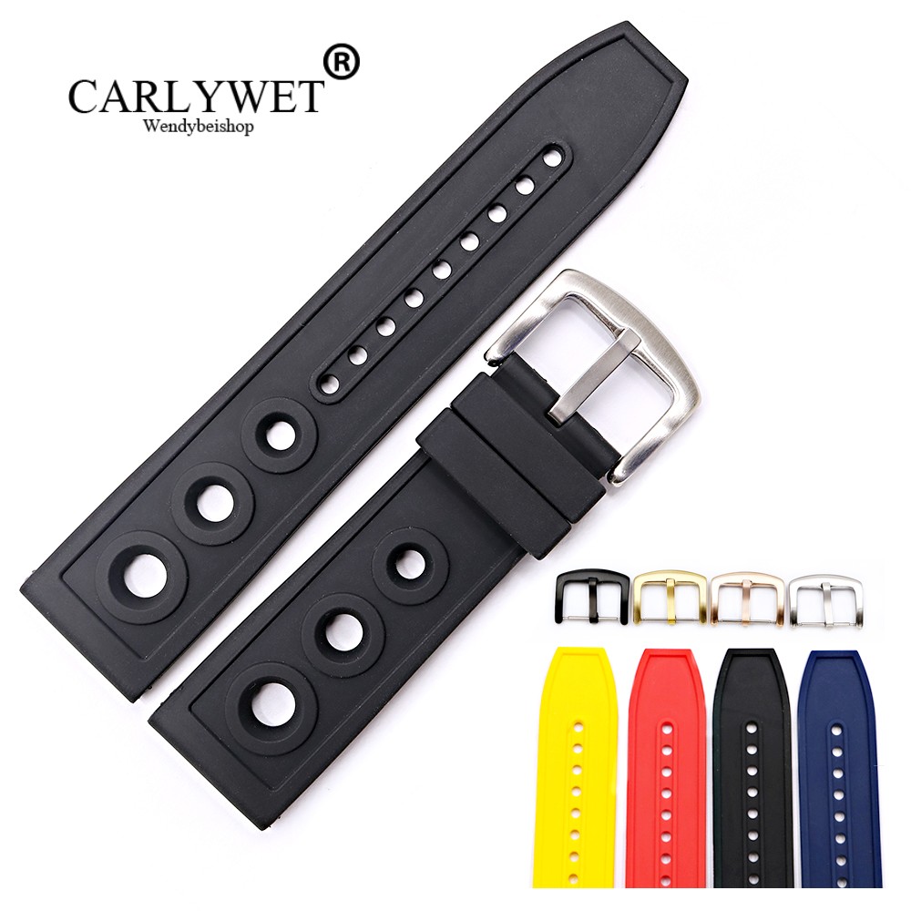 CARLYWET - Rubber and silicone replacement watch strap, 22 24 mm, wholesale, high quality, for Breitling Superocean