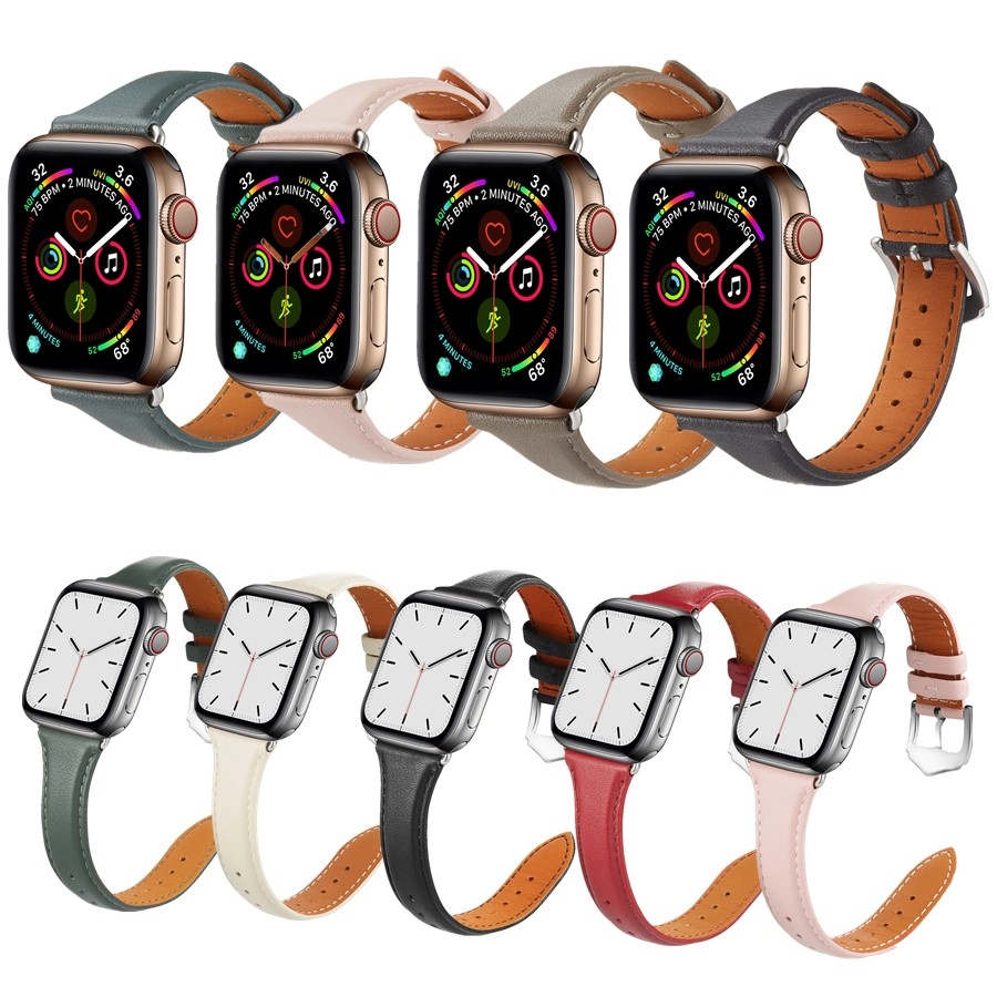 Fashion Leather Strap for Apple Watch Series 6, 5, 4, 3, 2, 1 SE, Buckle, 38, 40, 42, 44mm, Straps, Accessories