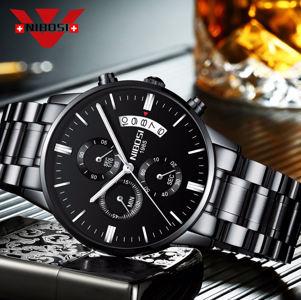 Men Watch Top Brand Men's Watch Fashion Watches Relogio Masculino Military Quartz Wrist Watches Hot Clock Male Sport NIBOSI