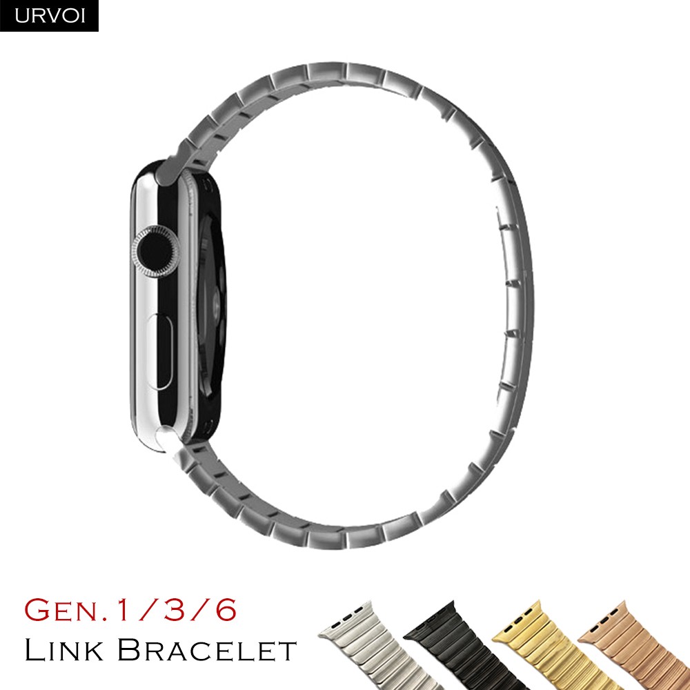 URVOI Band for Apple Watch 7 6SE5 4 3 Link Bracelet Strap for iWatch 41 45mm High Quality Stainless Steel Adjustable Band Gen.6th