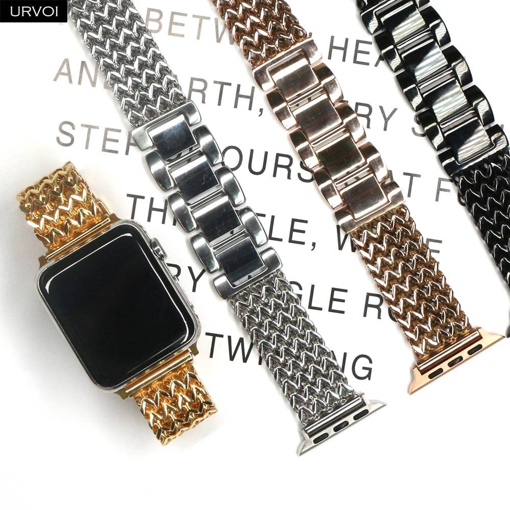 URVOI Band for Apple Watch Series 7 6 SE 5 4 3 2 1 Stainless Steel Strap for iWatch Wrist Series W V Style Metal Link Bracelet