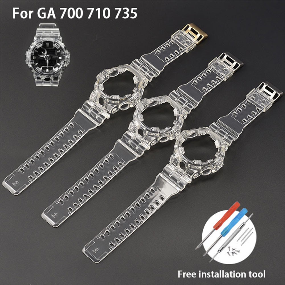 Watch accessories for Casio gshock strap GA-700 710 735 5413 5522 resin watch strap case silicone watchband men watch strap