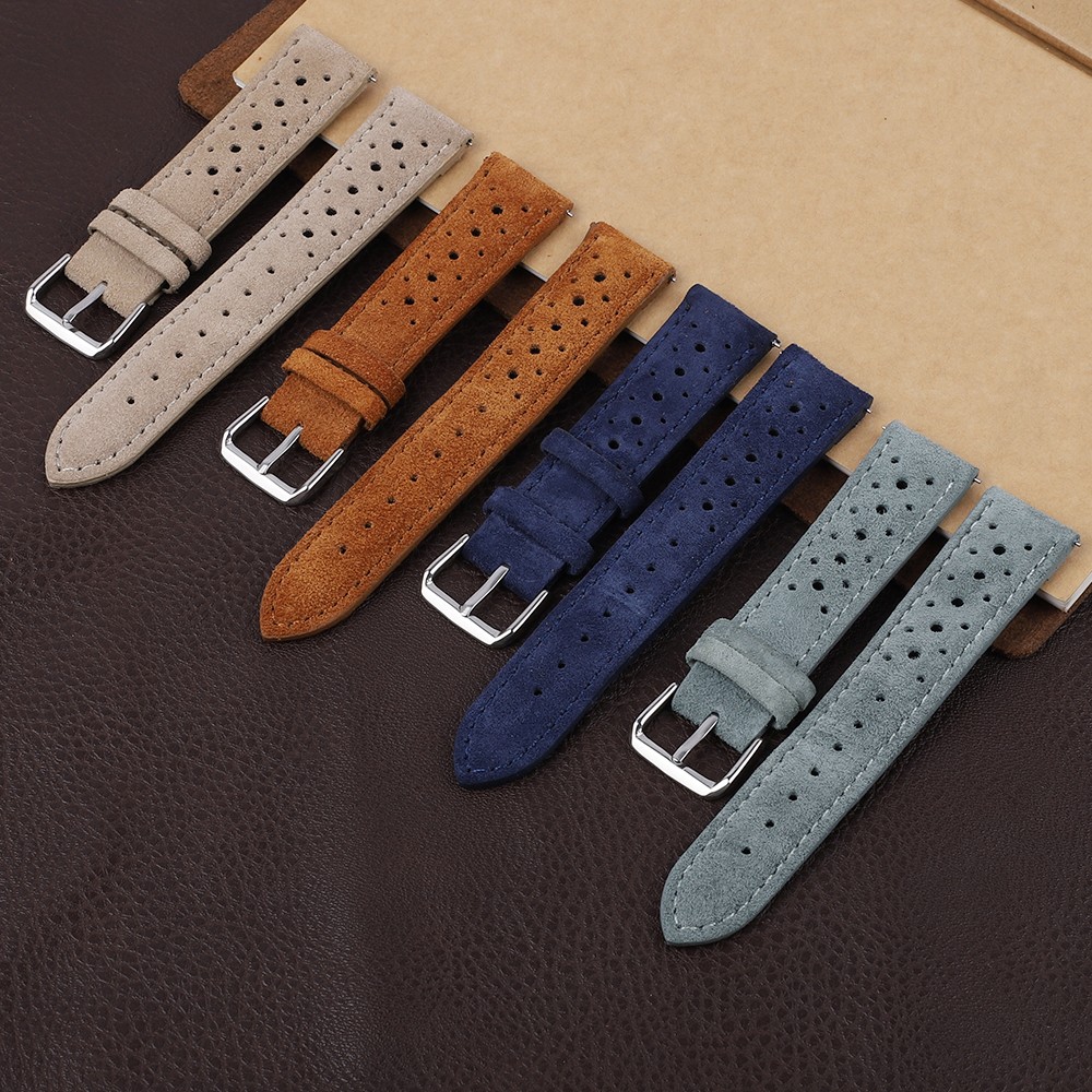 Soft Suede Leather Watch Band 18mm 19mm 20mm 22mm 24mm Blue Watch Straps Stainless Steel Buckle Watch Accessories