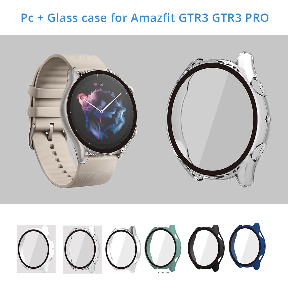 PC + Glass Case for Amazfit GTR 3 Amazfit GTR 3 PRO Protective Face Cover Hard PC Bumper Case for Amazfit Gtr3 GTR3 PRO CASE