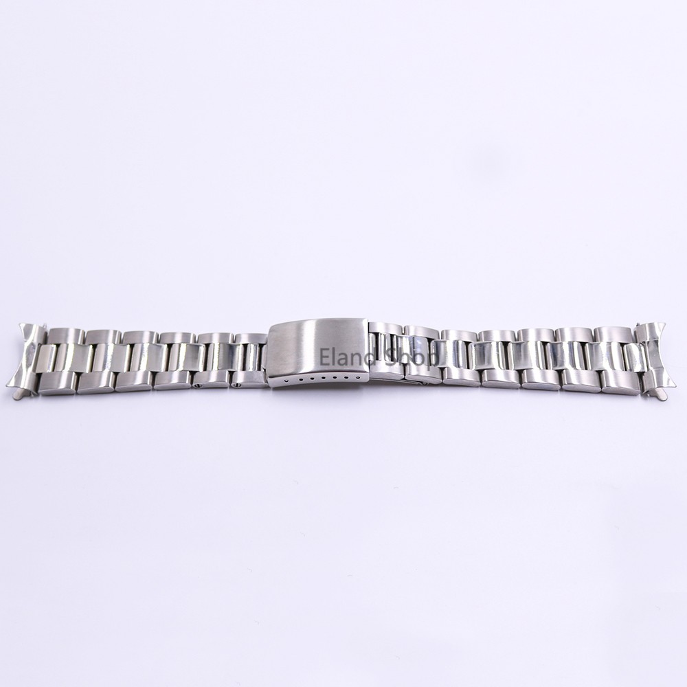 CARLYWET 19 20mm Stainless Steel Silver Middle Polish Hollow Curved End Solid Screw Quick Strap for Vintage