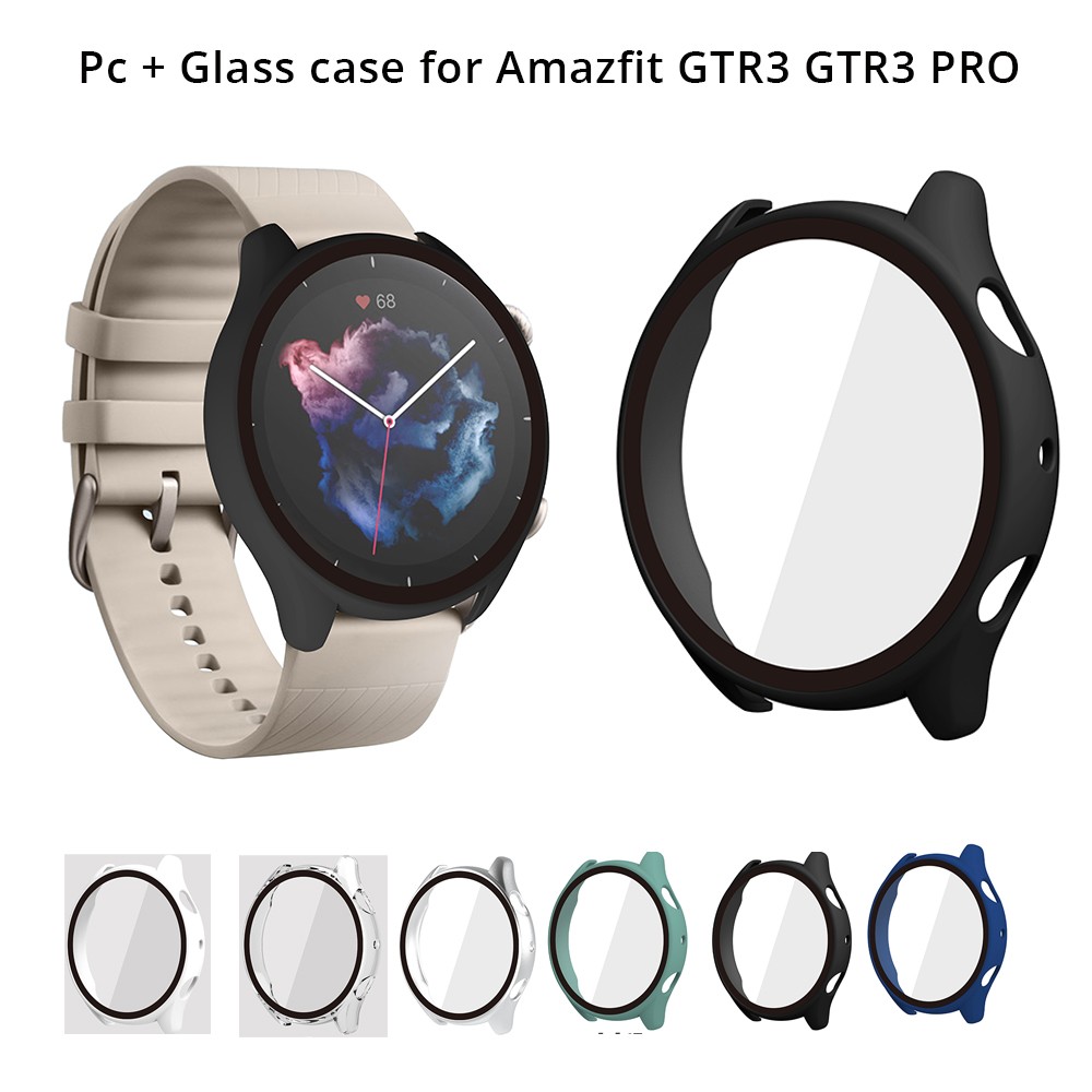 Computer With Glass Case For Amazfit Gtr3 Gtr3 Pro Screen Protector Face Protector Hard Leather Flip Cover Amazfit Gtr3 Case For Men