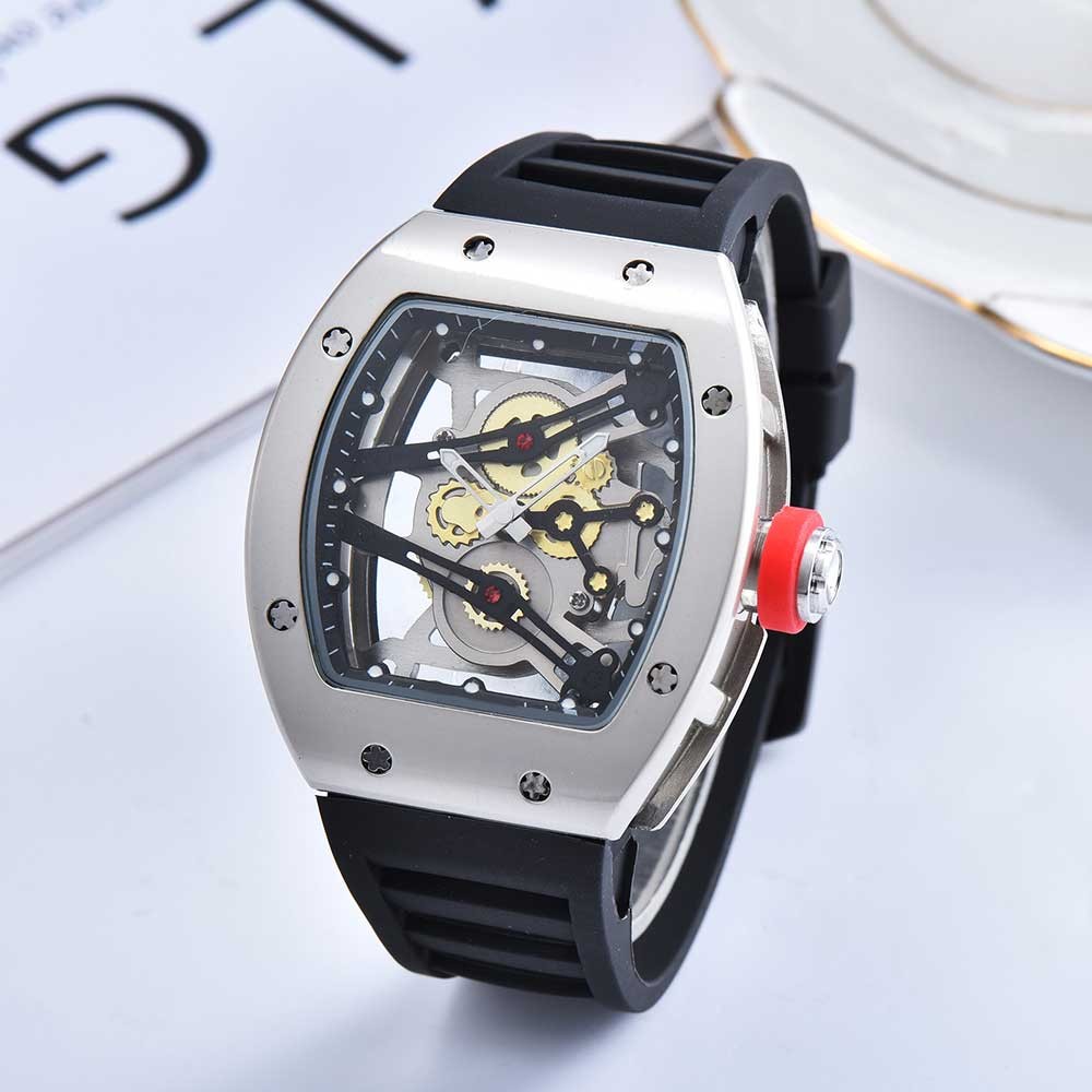 2021 Brand RM Casual Men's Watch Sports Wristwatch Man Carbon Cellulosic Watches Fashion Silicone Woman Quartz Hollow Out Watches