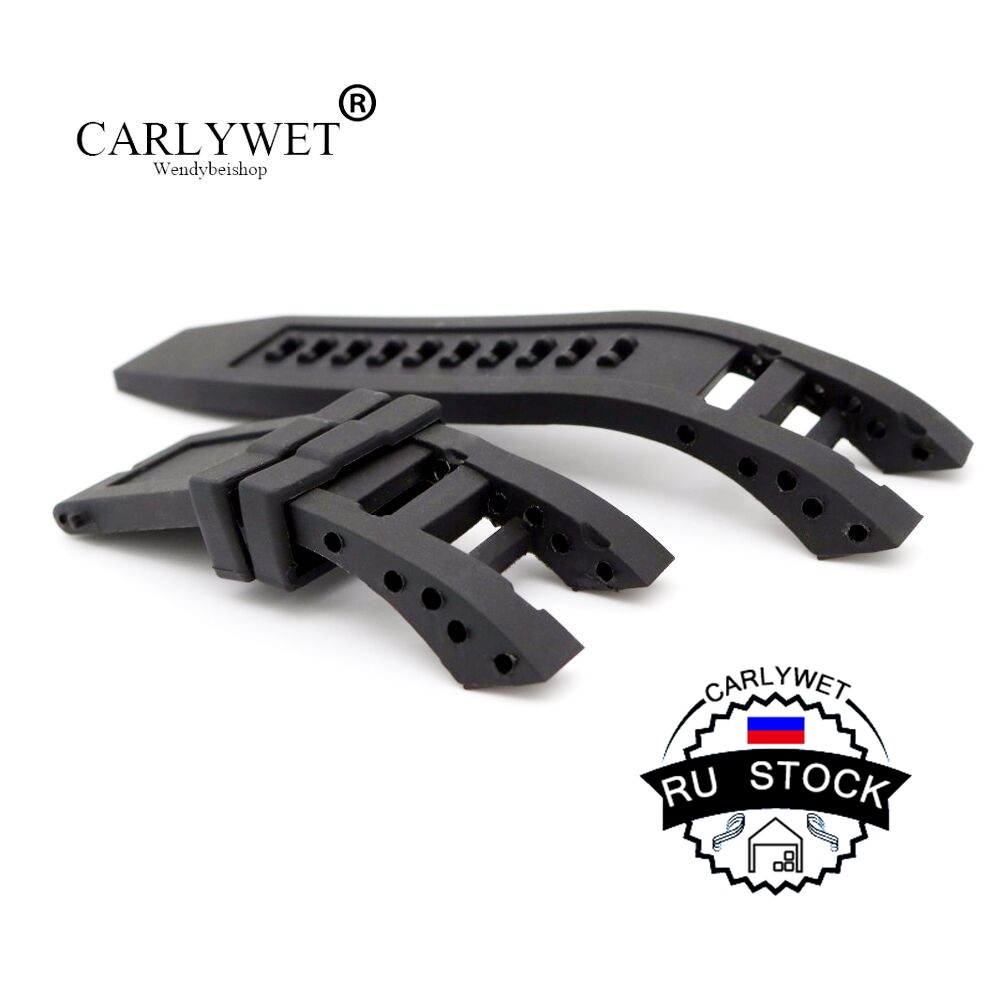 CARLYWET RU Stock New Style Men Women Black Strap Silicone Rubber Replacement Watch Band Strap Special Popular