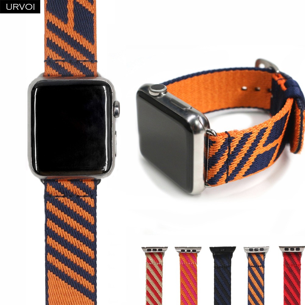 URVOI Jump Round Single Band for Apple Watch Series 7 6 SE 5 4 3 2 1 Fabric Woven Nylon Strap for iWatch Sport Band Swimproof