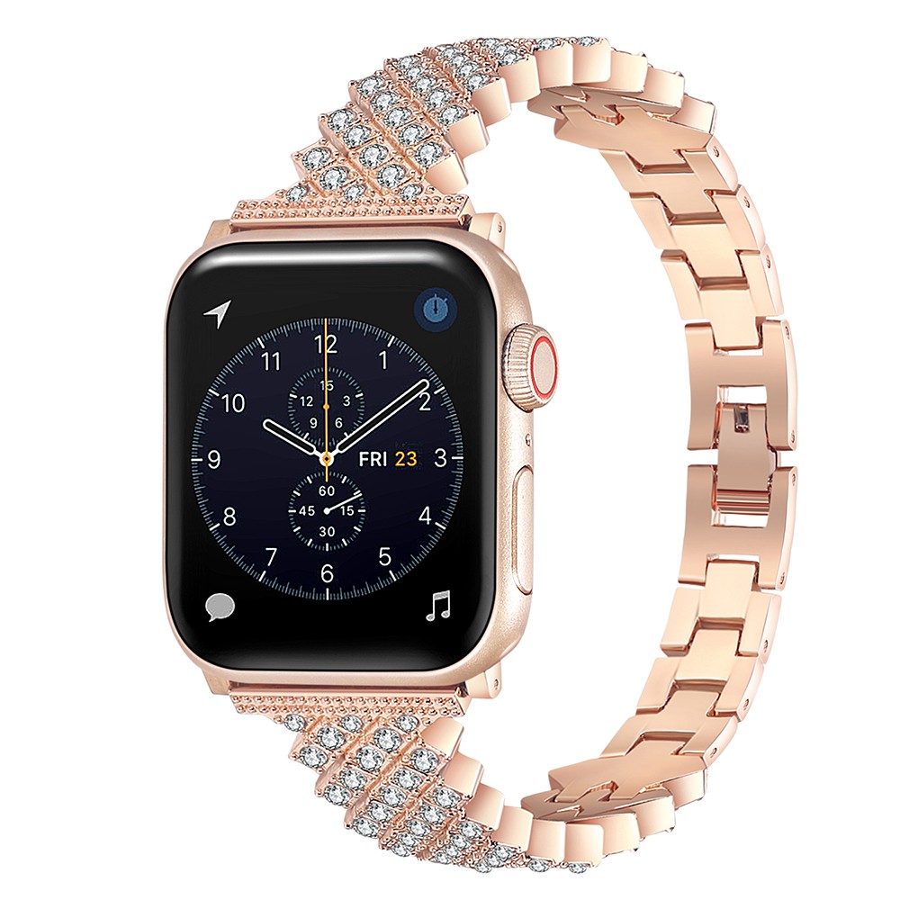 Metal Diamond Strap for Apple Watch 7 45mm 41mm 6 5 4 SE 44mm 40mm Ladies Smart Watch Exquisite Wristband for iwatch 3 42mm 38mm