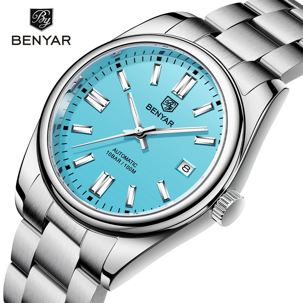 2022 BENYAR New Luxury Men's Mechanical Wristwatches 10Bar Waterproof Automatic Watch Stainless Steel Sport Diving Watch for Men