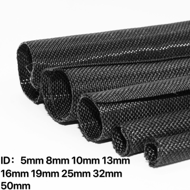 Expanded Braided Cable Sleeve PET Self Closing Insulated Flexible Tube Hose Wire Wrap Protection