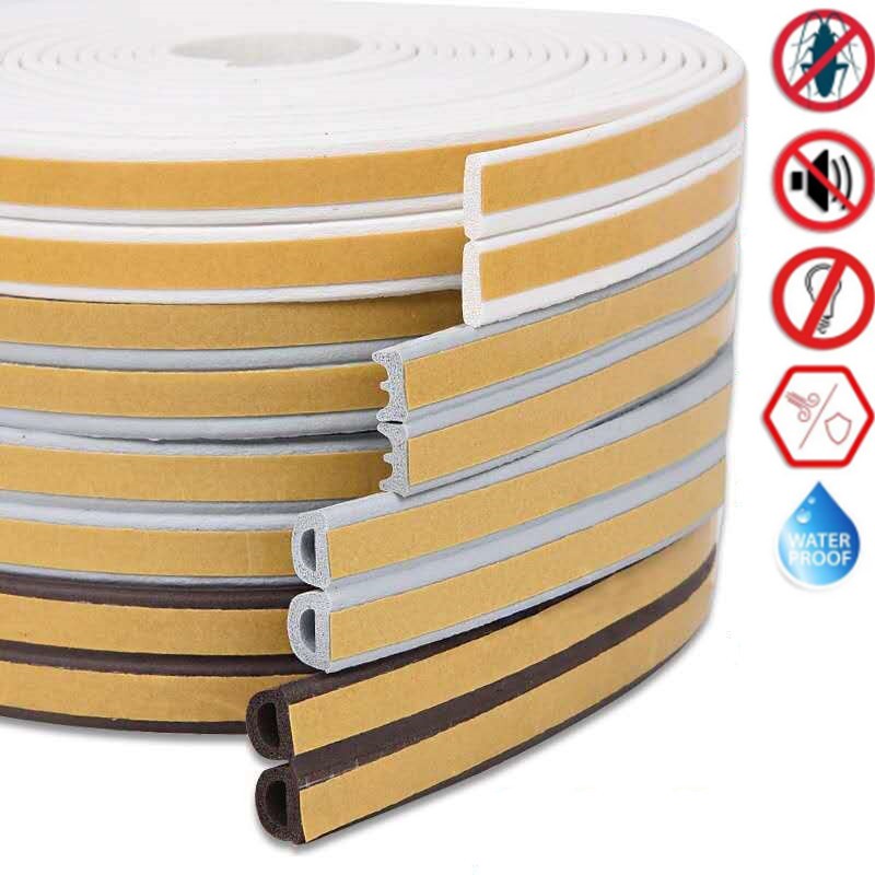 10M DIPE Self-adhesive Door and Window Sealing Tape Glass Window Anti-collision Rubber Tape Foam Sound Insulation Tape