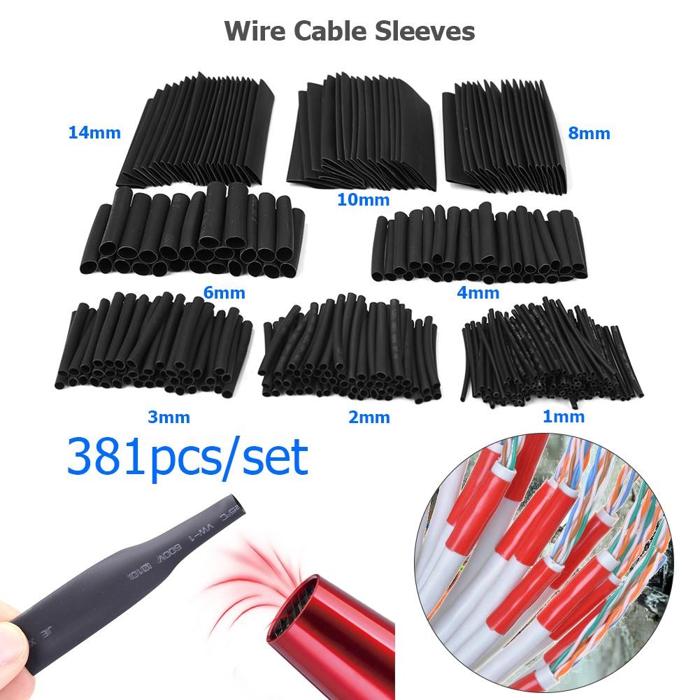 328pcs/set Insulation Shrinkable Tube Heat Shrink Tubing Wire Cable Sleeve DIY Kit Insulated Polyolefin Sheathed Shrink Sleeve