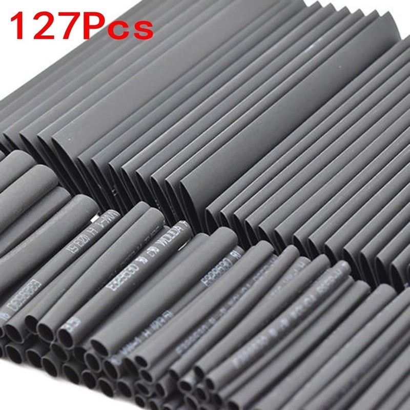 127pcs Heat Shrink Wire Tube Shrinkable Wrap Tubing Wire Connect Cover Cable Protection Electrical Cable Waterproof Shrinkable 2:1