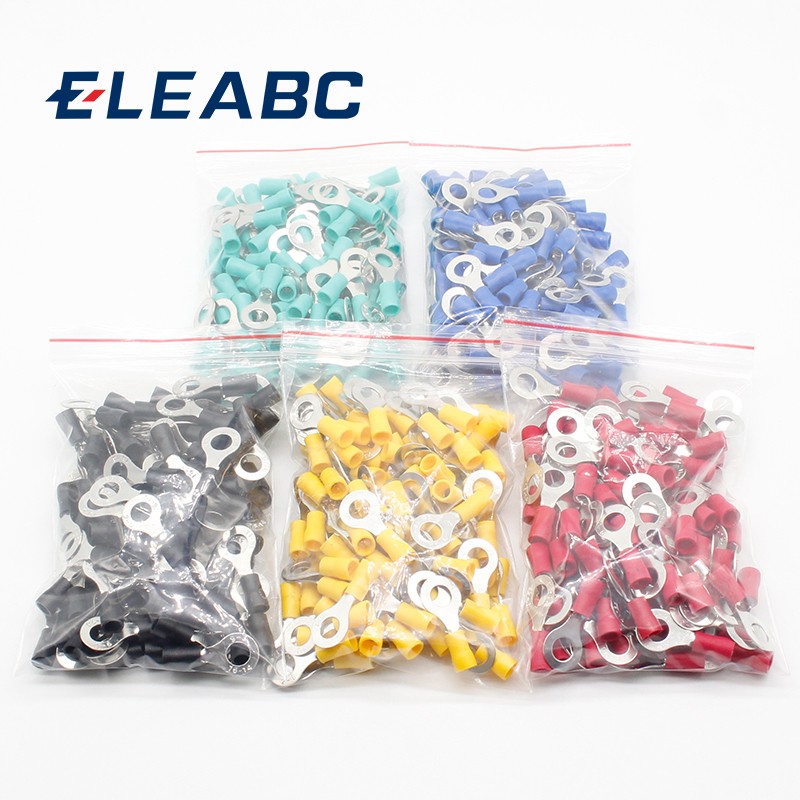 50pcs/100pcs RV2-6 Loop Insulated Terminal Wire Cable Electrical Connector Crimp Terminal