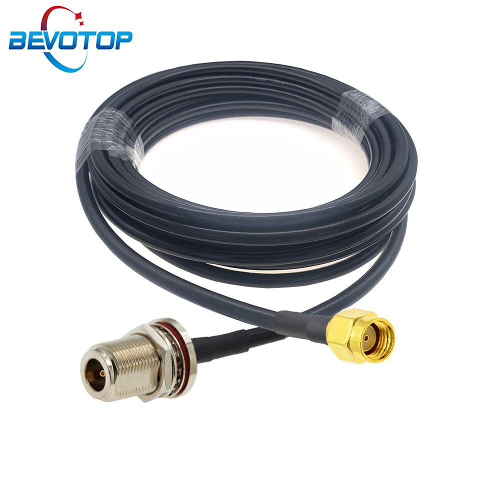 LMR200 RP-SMA Male to N Female Bulkhead Low Loss Coax Cable RF Extension Jumper for 4G LTE Wireless Router Gateway Celluloradio