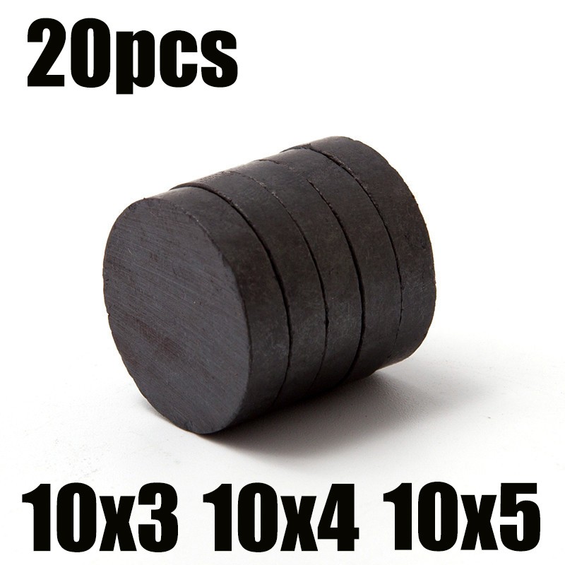 5 10 20pcs/lot 10x3mm 10x4mm 10x5mm Black Small Round Magnet Fridge Ferrite Magnet Round Speaker Permanent Magnet