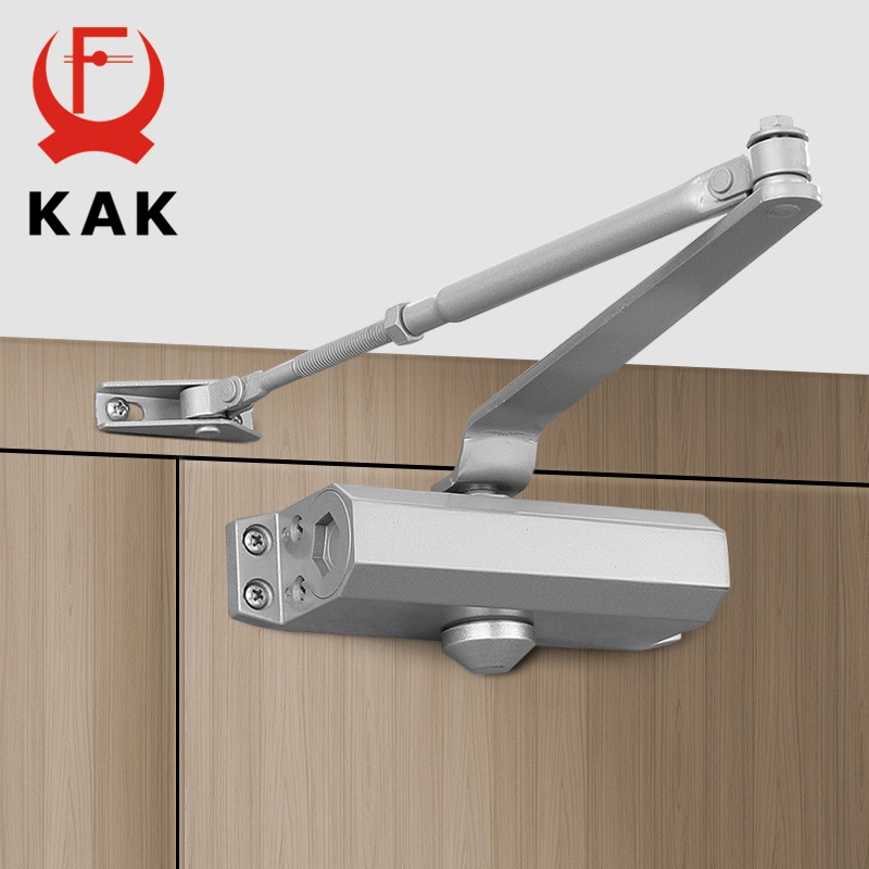 KAK Automatic Door Closer 2 Spring Hydraulic Buffer Adjustable Door Stopper Speed ​​Mute Closing for 25 to 80kg Door Hardware