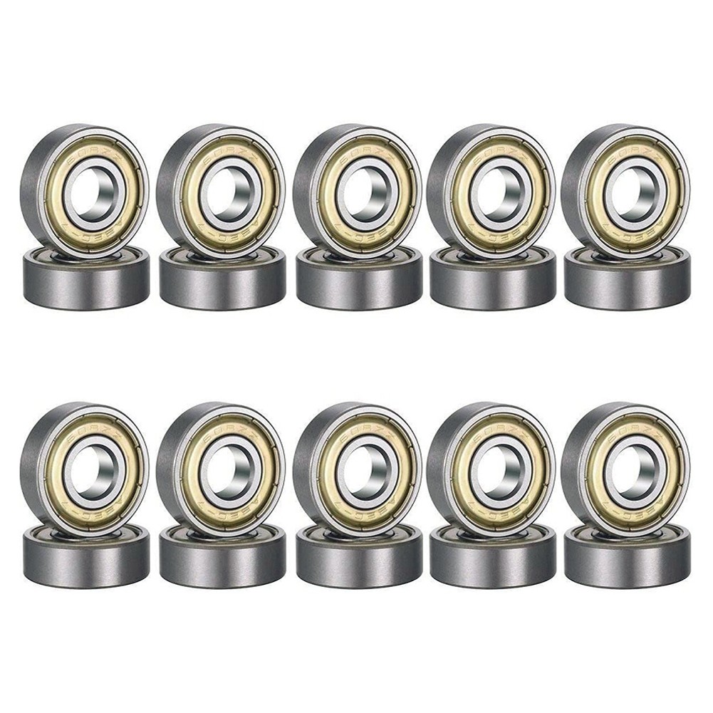 20pcs Multifunction 608ZZ Ball Bearings Carbon Steel Single Row 8x22x7mm ABEC-7 Deep Groove Miniature Bearings Replacement