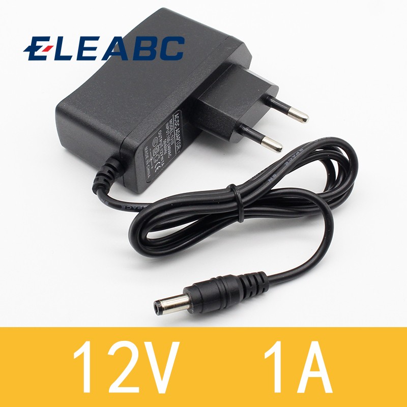 1pc New 12V1A AC 100V-240V Power Adapter Converter DC 12V 1A 1000mA Power Supply EU Plug DC 5.5mm x 2.1mm