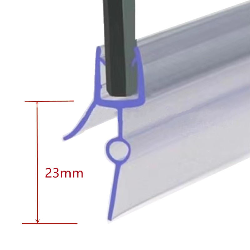 Shower Screen Seal Strip PVC Bathroom Door Shower Sealing Strips For 6mm Glass 13-23mm Gap Glue-Free Waterproof Weatherstrip #40