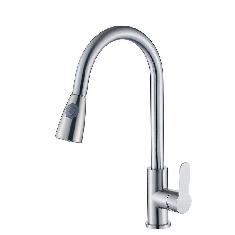 Kitchen pull-out telescopic cold and hot random pull-out faucet sink basin dishwasher mixing valve