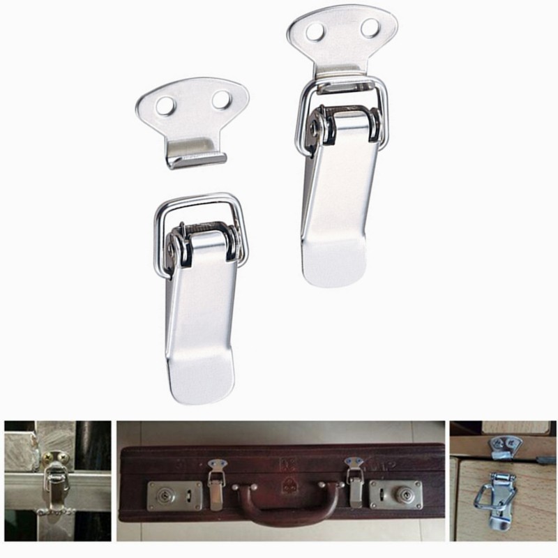 J107 Cabinet Boxes Hardware Spring Loaded Latch Catch Toggle Hasp 46*21 Mild Steel Hasp for Sliding Door Window Simple