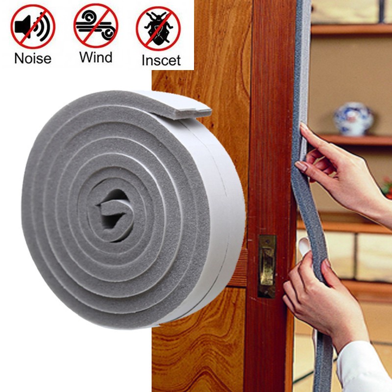 2 Rolls Door Window Strips Sound Insulation Protective Window Door Foam Back Noise Insulation Tape Excluded Dust Sealant