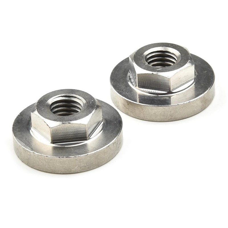 2pcs M14 Thread Replacement Angle Grinder Inner Outer Flange Nut Tool Set for 14mm Spindle Thread Power Tool Grids Steel Lock