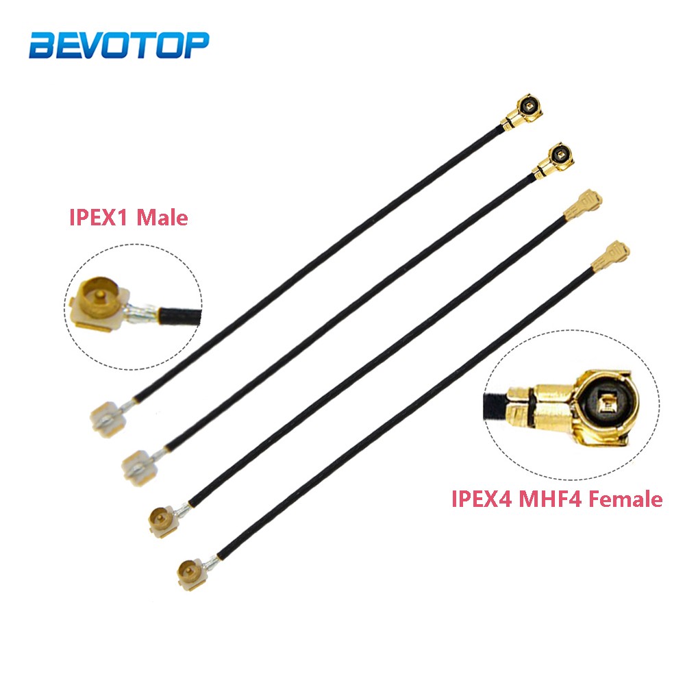 5pcs U.fl IPEX1 Male to IPEX4 MHF4 Female Connector RF0.81 RF Coaxial Cable Pigtail WiFi Antenna Extension Cord Jumper Adapter