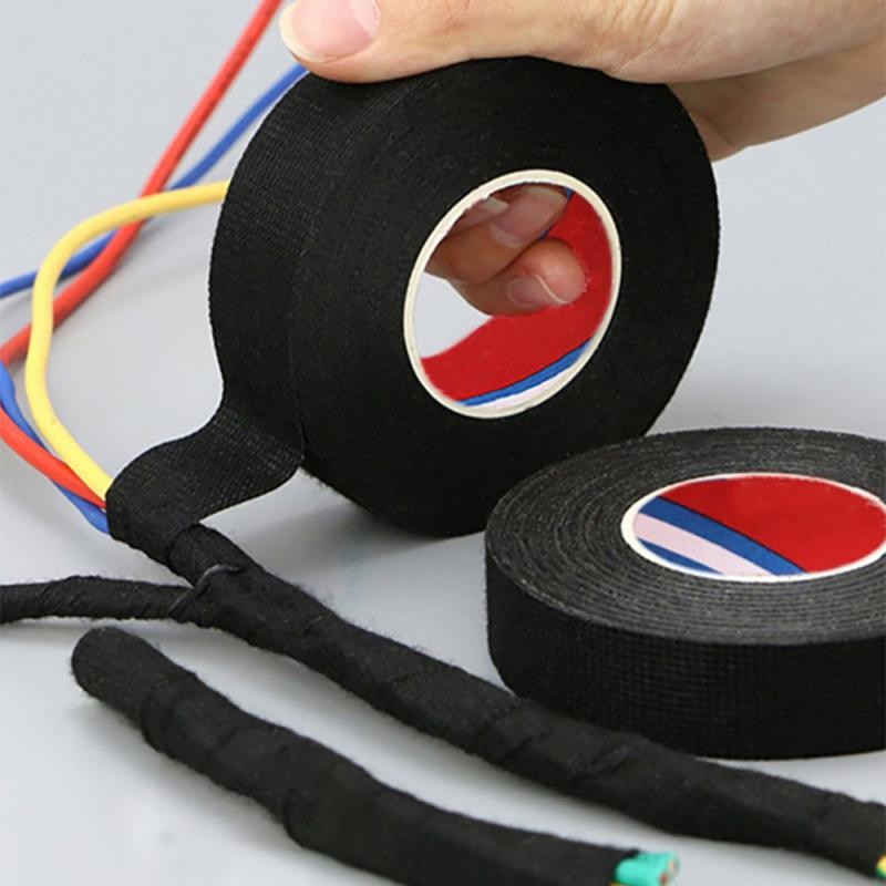 5 Rolls 15m Heat Resistant Flame Resistant Tape Coroplast Car Adhesive Tape Cable Holder Wire Loom Protection 32mm