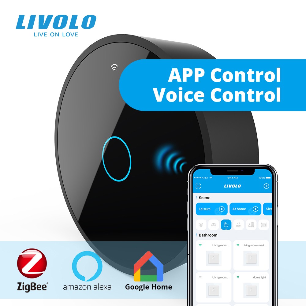 Livolo 2.0 Smart Version Movable ZigBee Gateway, Smart Hub by APP, Google Home, Alexa, Echo, Work with Livolo ZigBee Products