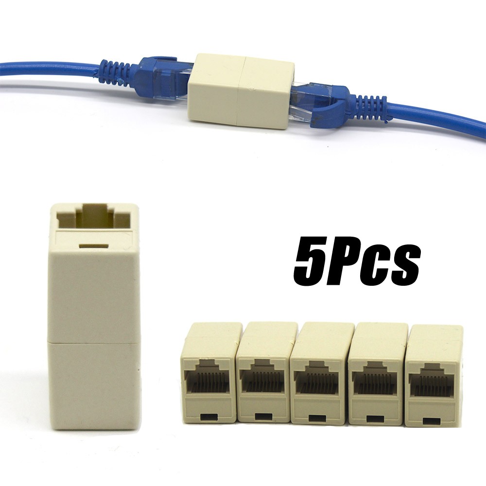 5 قطعة أدوات جديدة سبيكة الإنترنت RJ45 CAT5 مقرنة محول القابس شبكة كابل شبكة محلية موسع موصل