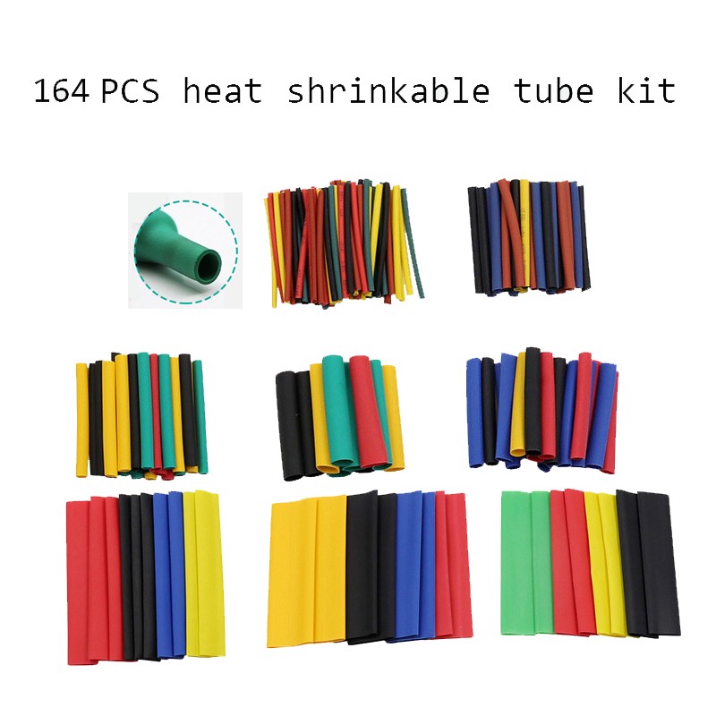 164pcs 328pcs Heat Shrinkable Tube Shrinkable Steel Wire Data Line Winding Combination Sleeve Tube Cable