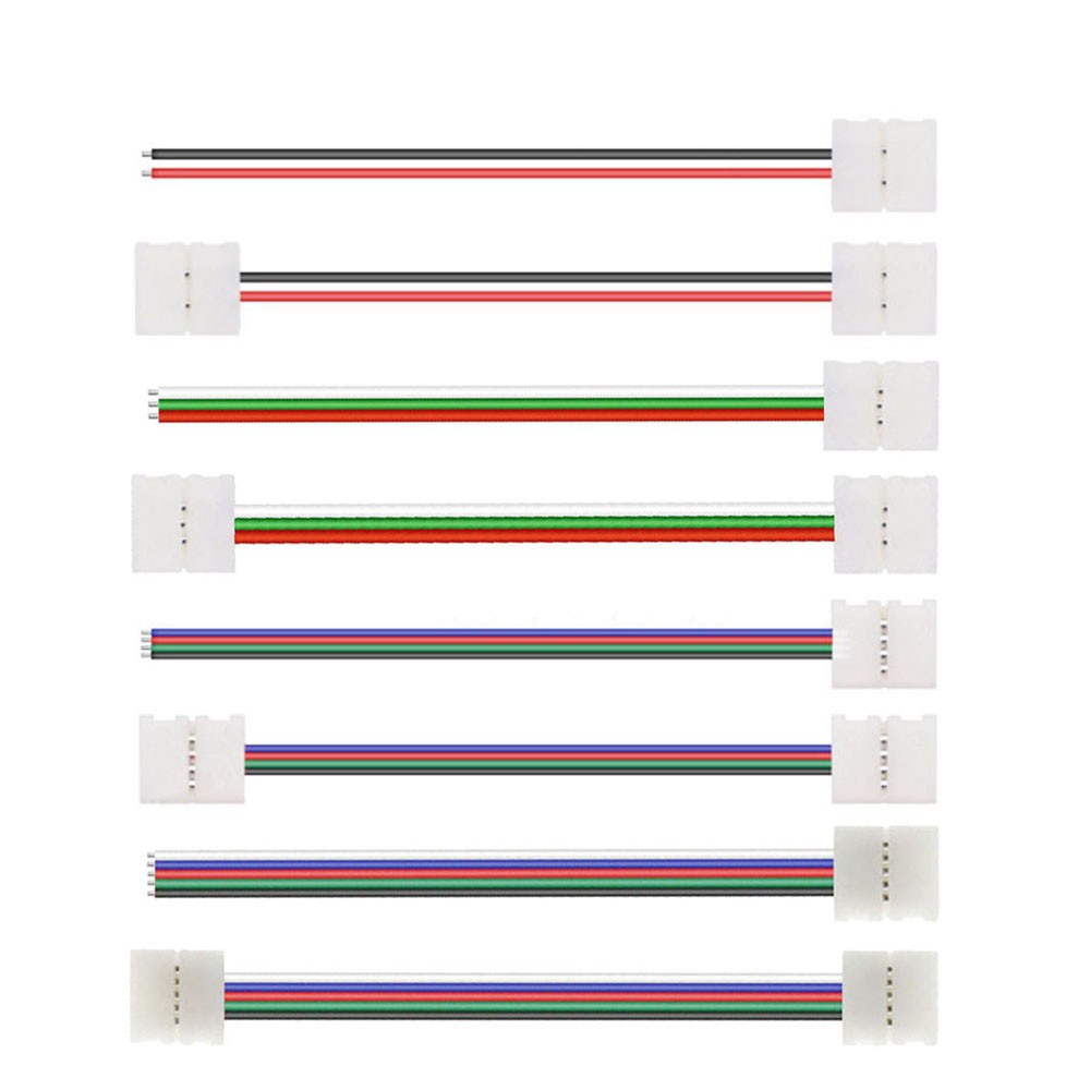 5-50Pcs 2/3/4/5Pin LED Connector Double Clip Connector Cable For 3528 WS2811 WS2812 5050 RGB RGBW RGBWW LED Strip Light