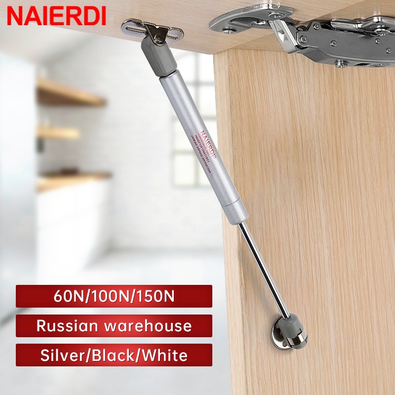 NAIERDI-Brass Door Lift, Hydraulic Gas Support, Cabinet Door Hinge, Kitchen Cabinet Door, 6kg/10kg/15kg