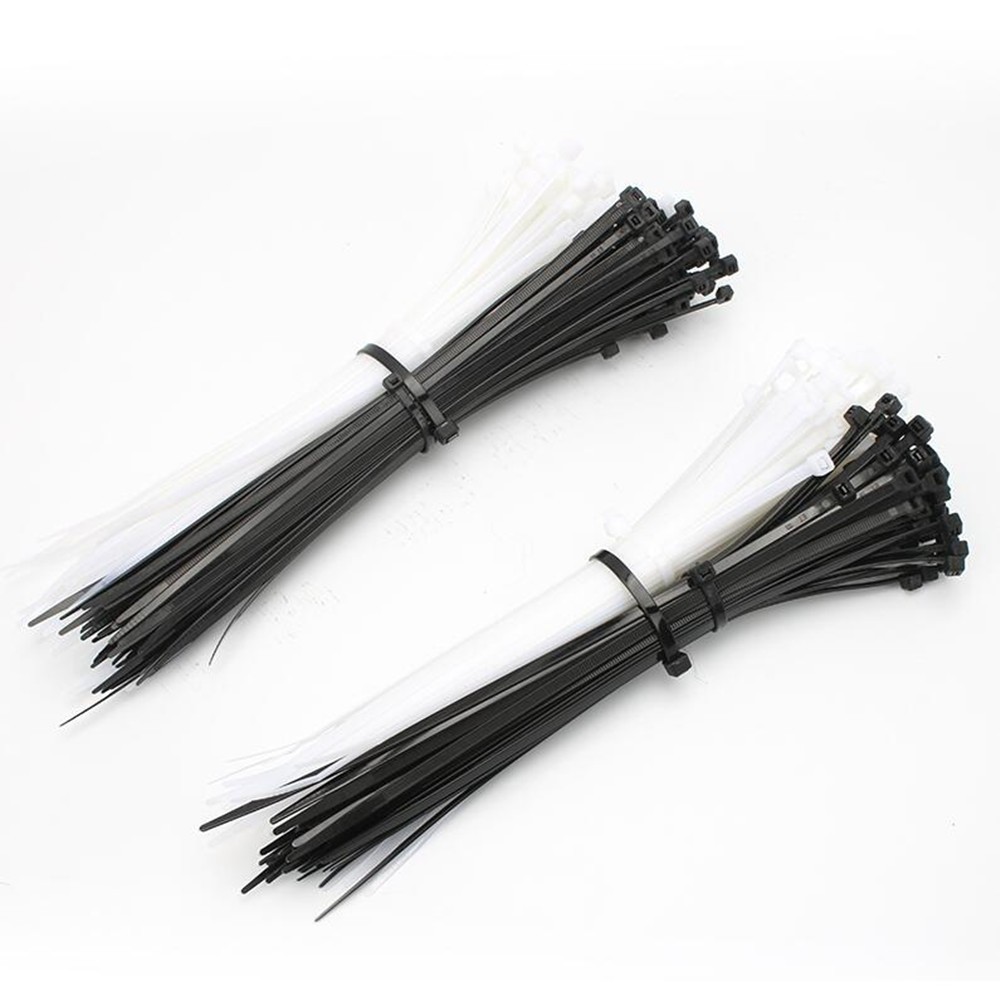 500pcs/1lot 4*150 200 250 300mm Self-Locking Nylon Cable Ties/Actual Width: 2.8mm Black/White