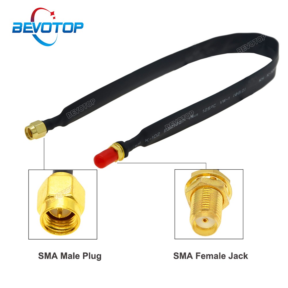 2022 New Arrival Window Feed-through Flat Wire SMA Male to SMA Female RF Coaxial Jumper 50Ohm Pigtail for LTE Antenna Adapter