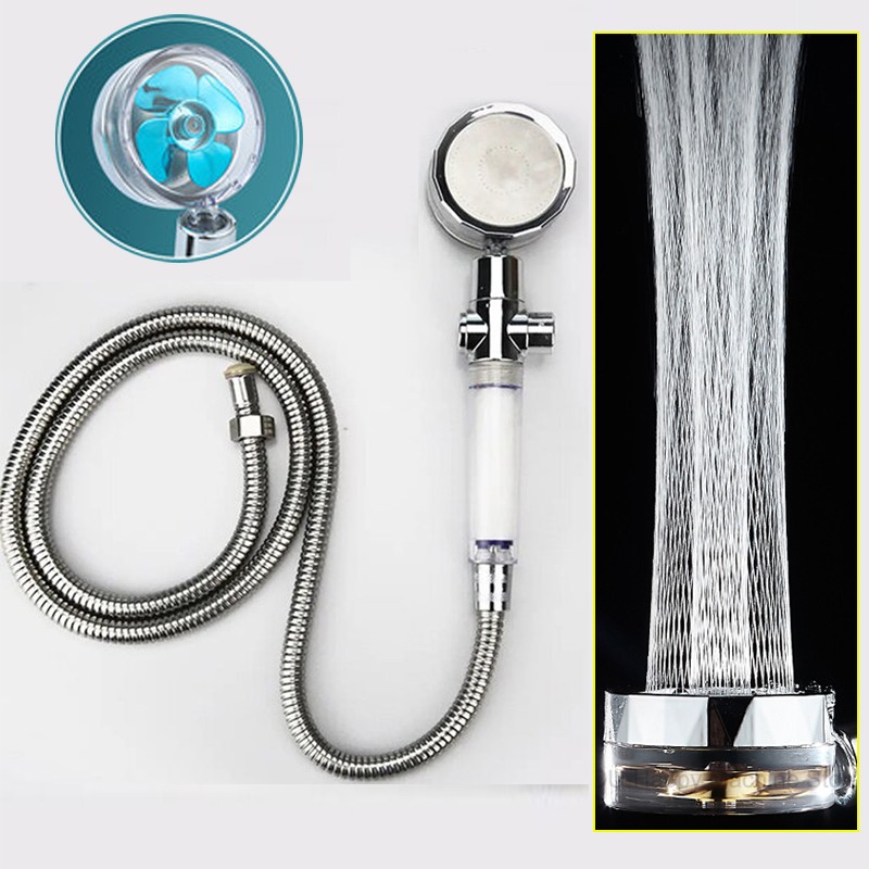 High Pressure Water Saving Flow Pressurized Shower Head 360 Degree Rotating Adjustable ABS Hose Bathroom Accessories Shower Set