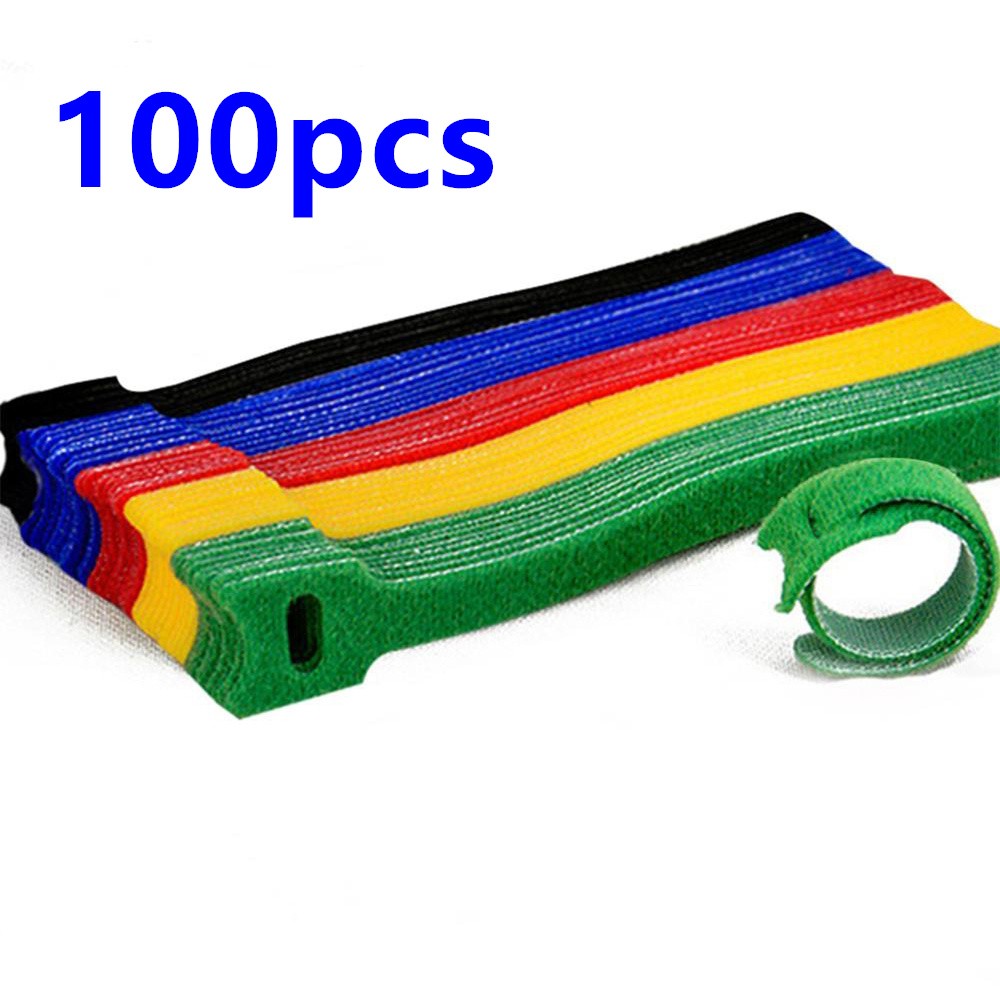 50pcs/100pcs Removable Cable Ties Plastic Colorful Reusable Cable Ties Nylon Loop Wrap Zip Pack Ties T-type Cable Ties Tie Wire