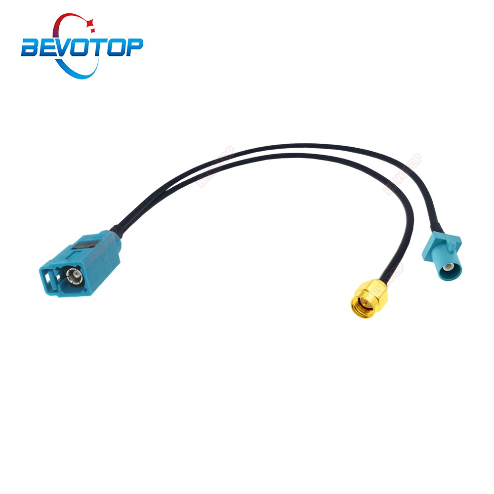 RG174 Splitter Cable Fakra Z Female to Fakra Z Male + SMA Male Plug Y-type Pigtail GPS Antenna Extension Jumper Coaxial Cable