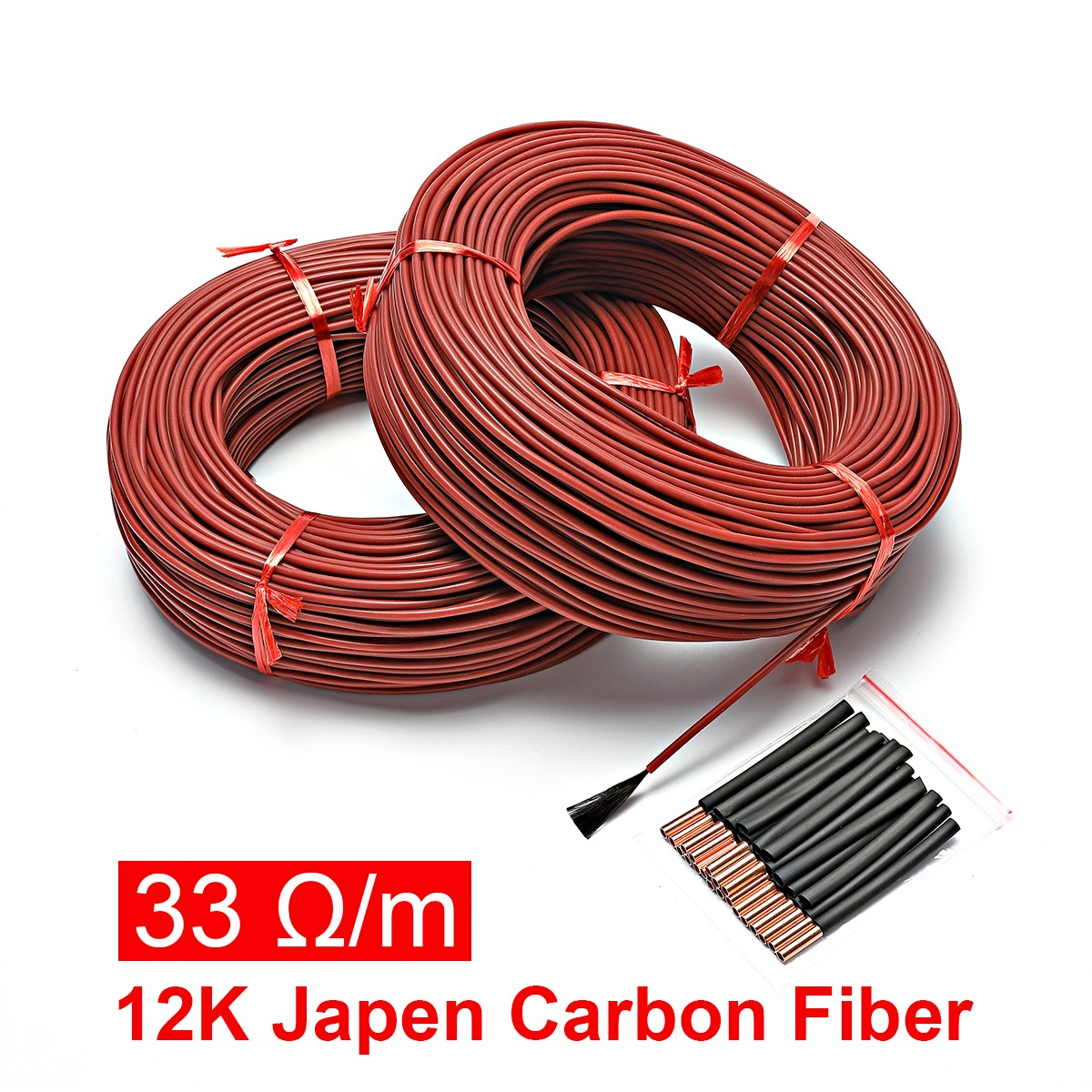 Carbon Fiber Heating Wire 10~100m Heating Cable 12K 33 Ohm/m