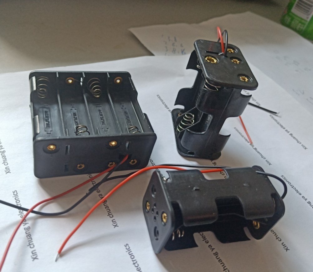 Double Sided AA Battery Holder Box 4 6 8 With Wire Base 5 1.5V Batteries