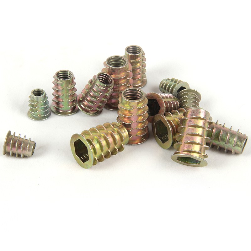 10/20/30/50pcs M4 M5 M6 M8 M10 Zinc Alloy Thread for Wood Insert Nut Flange Hex Drive Head Furniture Nuts