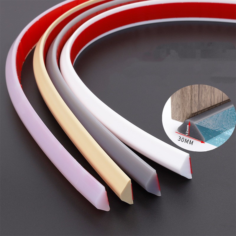 Self Adhesive Water Stopper Tape for Bathroom Shower Dry and Wet Separation Rubber Dam Flood Barrier Silicone Door Bottom Blocker