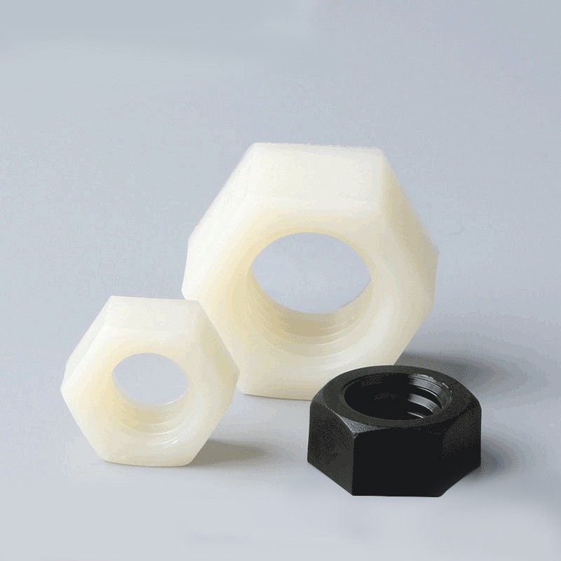 Black White Nylon Hex Metric Nut Plastic Threaded Hex Nuts M2 M2.5 M3 M4 M5 M6 M8 M10 M12 M14 M16 M18 M20