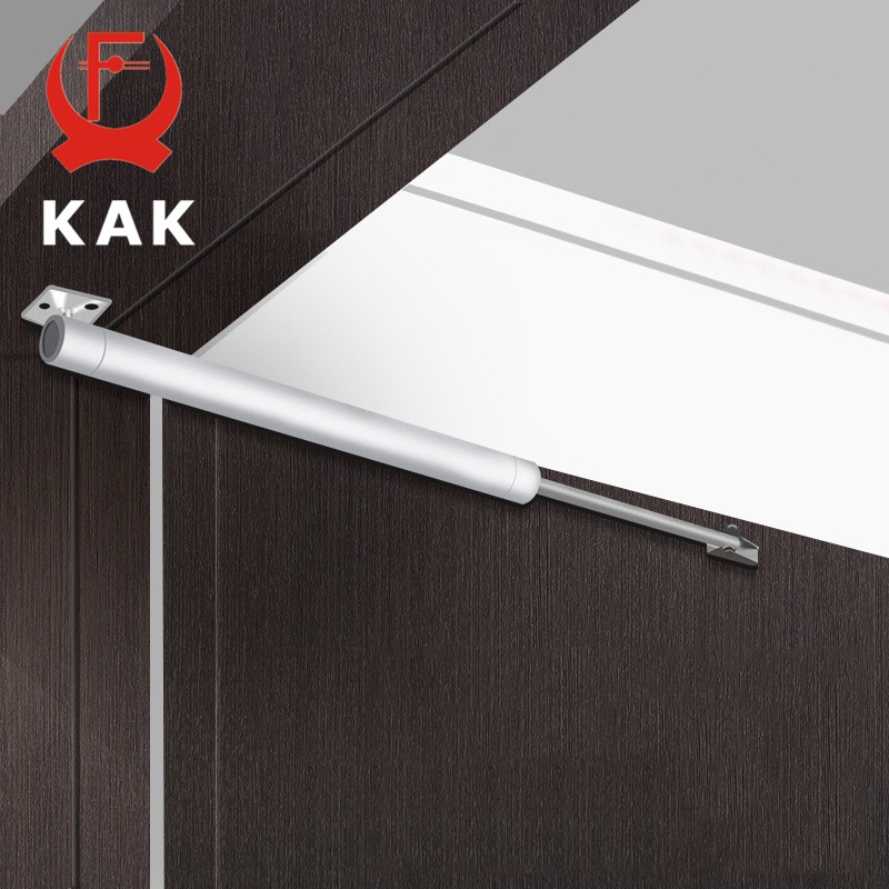 KAK-Automatic Door Closer, Aluminum Alloy, 60KG, Adjustable Gas Spring, 110 Degree, Stop