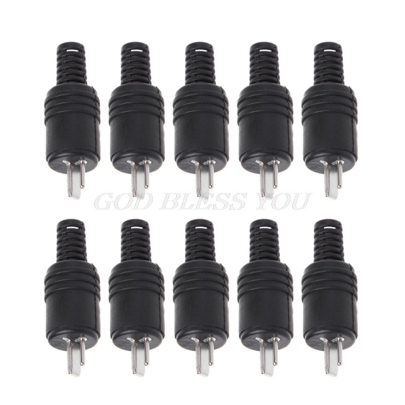 10pcs 2 Pin Din Head Plug 2 Pin Plug Hifi Speaker Cable Solder Connector Wire Plug New Drop Shipping