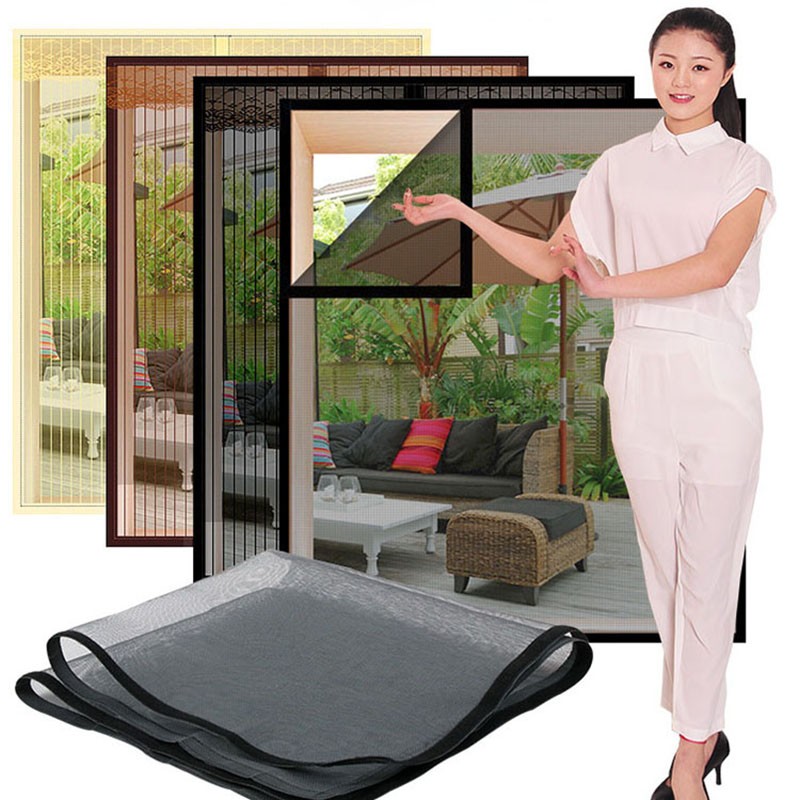 Inset window screen mesh, air tulle adjustable summer invisible anti mosquito net fiberglass removable washable customize screen